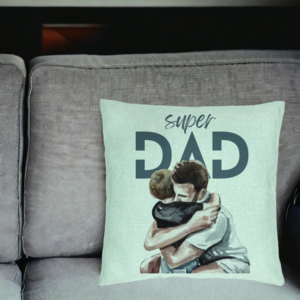 Perna Decorativa, Model Super Dad Baieti, 40x40 cm, Verde Menta, Husa Detasabila, Burduf 17 bsc0060 PhotoRoom 1