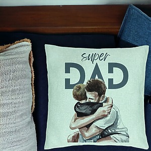 Alternative view of Perna Decorativa, Model Super Dad Baieti, 40x40 cm, Verde Menta, Husa Detasabila, Burduf