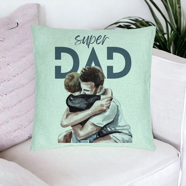 Perna Decorativa, Model Super Dad Baieti, 40x40 cm, Verde Menta, Husa Detasabila, Burduf 20 bsc0060 PhotoRoom 4