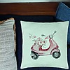 Perna Decorativa, Model Rose Flower Bike, 40x40 cm, Verde Menta, Husa Detasabila, Burduf 24 bsc0063 PhotoRoom 1