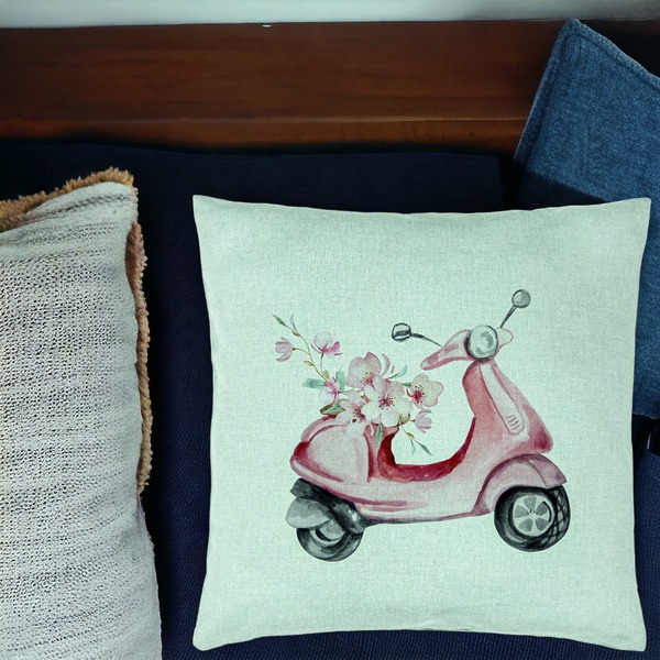 Perna Decorativa, Model Rose Flower Bike, 40x40 cm, Verde Menta, Husa Detasabila, Burduf 17 bsc0063 PhotoRoom 1