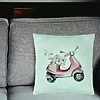 Perna Decorativa, Model Rose Flower Bike, 40x40 cm, Verde Menta, Husa Detasabila, Burduf 25 bsc0063 PhotoRoom 2