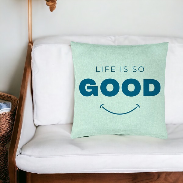 Perna Decorativa, Model Life is So Good, 40x40 cm, Verde Menta, Husa Detasabila, Burduf 19 bsc0065 PhotoRoom 3