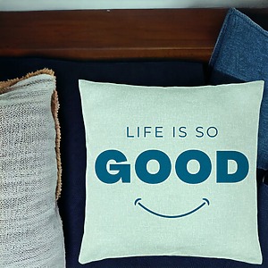 Alternative view of Perna Decorativa, Model Life is So Good, 40x40 cm, Verde Menta, Husa Detasabila, Burduf