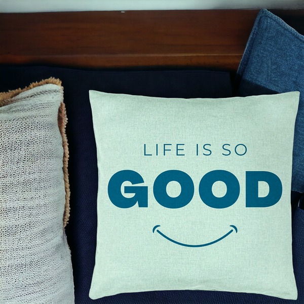 Perna Decorativa, Model Life is So Good, 40x40 cm, Verde Menta, Husa Detasabila, Burduf 16 bsc0065 PhotoRoom