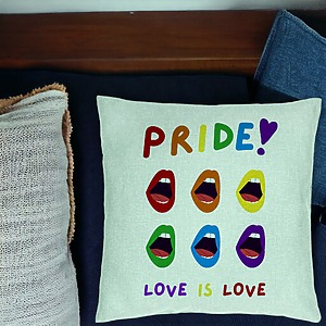 Alternative view of Perna Decorativa, Model Pride, 40x40 cm, Verde Menta, Husa Detasabila, Burduf