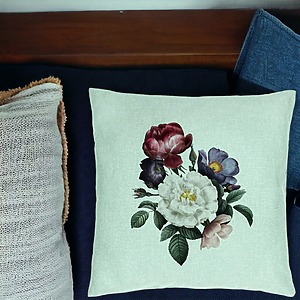 Alternative view of Perna Decorativa, Model Flori de Vara, 40x40 cm, Verde Menta, Husa Detasabila, Burduf