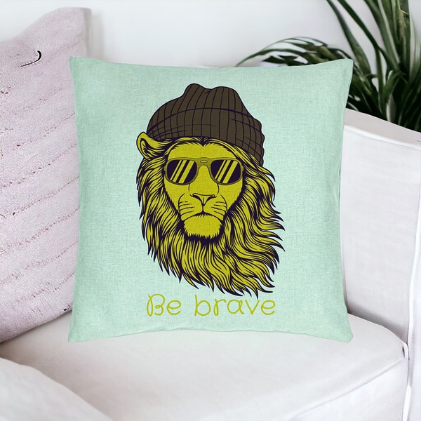 Perna Decorativa, Model Be Brave, 40x40 cm, Verde Menta, Husa Detasabila, Burduf 20 bsc0071 PhotoRoom 4