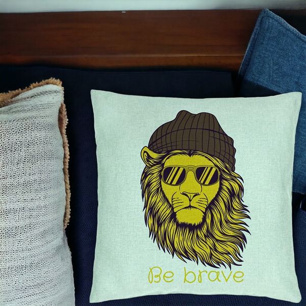 Perna Decorativa, Model Be Brave, 40x40 cm, Verde Menta, Husa Detasabila, Burduf 16 bsc0071 PhotoRoom