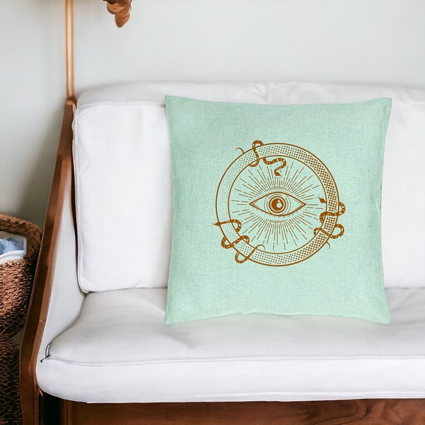 Perna Decorativa, Model Mystic Eye, 40x40 cm, Verde Menta, Husa Detasabila, Burduf 19 bsc0073 PhotoRoom 3