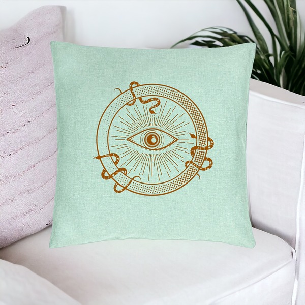Perna Decorativa, Model Mystic Eye, 40x40 cm, Verde Menta, Husa Detasabila, Burduf 20 bsc0073 PhotoRoom 4