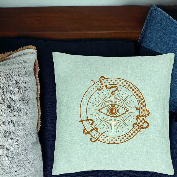 Perna Decorativa, Model Mystic Eye, 40x40 cm, Verde Menta, Husa Detasabila, Burduf 16 bsc0073 PhotoRoom