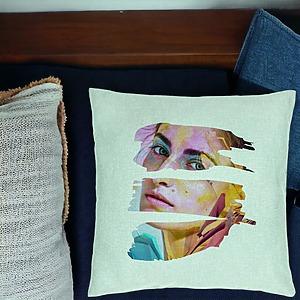 Alternative view of Perna Decorativa, Model Photo Art, 40x40 cm, Verde Menta, Husa Detasabila, Burduf