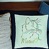 Perna Decorativa, Model Pisica Meow, 40x40 cm, Verde Menta, Husa Detasabila, Burduf 23 bsc0076 PhotoRoom