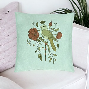 Alternative view of Perna Decorativa, Model Retro Art, 40x40 cm, Verde Menta, Husa Detasabila, Burduf