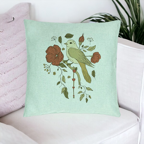 Perna Decorativa, Model Retro Art, 40x40 cm, Verde Menta, Husa Detasabila, Burduf 16 bsc0077 PhotoRoom