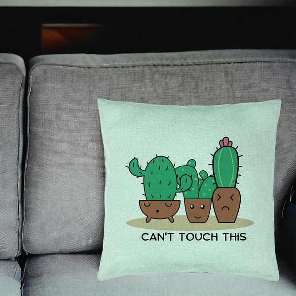 Perna Decorativa, Model Cactus Can't Touch This, 40x40 cm, Verde Menta, Husa Detasabila, Burduf 17 bsc0078 PhotoRoom 1