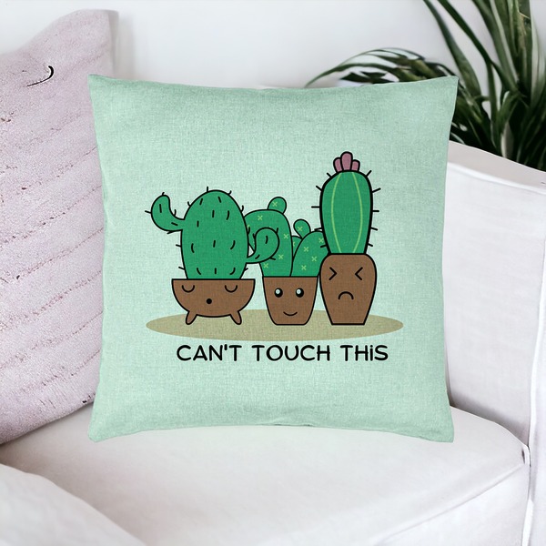 Perna Decorativa, Model Cactus Can't Touch This, 40x40 cm, Verde Menta, Husa Detasabila, Burduf 20 bsc0078 PhotoRoom 4