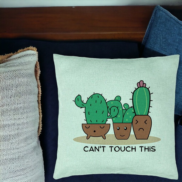 Perna Decorativa, Model Cactus Can't Touch This, 40x40 cm, Verde Menta, Husa Detasabila, Burduf 16 bsc0078 PhotoRoom