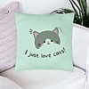 Perna Decorativa, Model I Just Love Cats, 40x40 cm, Verde Menta, Husa Detasabila, Burduf 23 bsc0079 PhotoRoom