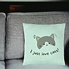 Perna Decorativa, Model I Just Love Cats, 40x40 cm, Verde Menta, Husa Detasabila, Burduf 25 bsc0079 PhotoRoom 2