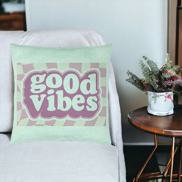 Perna Decorativa, Model Good Vibes, 40x40 cm, Verde Menta, Husa Detasabila, Burduf 19 bsc0080 PhotoRoom 3