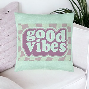 Alternative view of Perna Decorativa, Model Good Vibes, 40x40 cm, Verde Menta, Husa Detasabila, Burduf