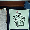 Perna Decorativa, Model Cat Lover, 40x40 cm, Verde Menta, Husa Detasabila, Burduf 23 bsc0081 PhotoRoom