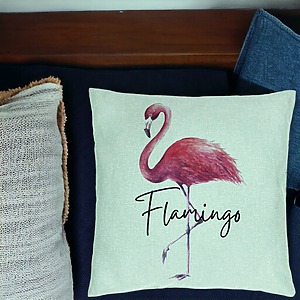Alternative view of Perna Decorativa, Model Flamingo, 40x40 cm, Verde Menta, Husa Detasabila, Burduf