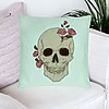 Perna Decorativa, Model Skull Rose Art, 40x40 cm, Verde Menta, Husa Detasabila, Burduf 27 bsc0083 PhotoRoom 4