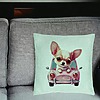 Perna Decorativa, Model Chihuahua Love, 40x40 cm, Verde Menta, Husa Detasabila, Burduf 25 bsc0084 PhotoRoom 2