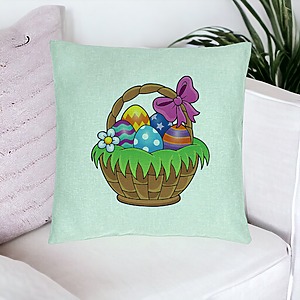 Alternative view of Perna Decorativa, Model Cos Pascal, 40x40 cm, Verde Menta, Husa Detasabila, Burduf