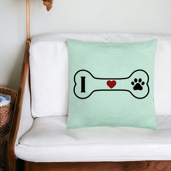 Perna Decorativa, Model I love Doggos, 40x40 cm, Verde Menta, Husa Detasabila, Burduf 20 bsc0088 PhotoRoom 4
