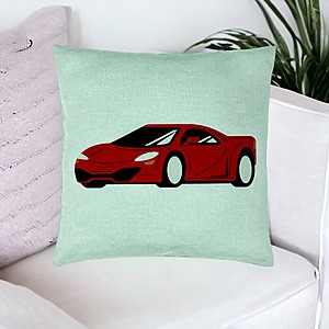 Alternative view of Perna Decorativa, Model Masina Rosie, 40x40 cm, Verde Menta, Husa Detasabila, Burduf