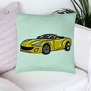 Alternative view of Perna Decorativa, Model Masina Sport, 40x40 cm, Verde Menta, Husa Detasabila, Burduf