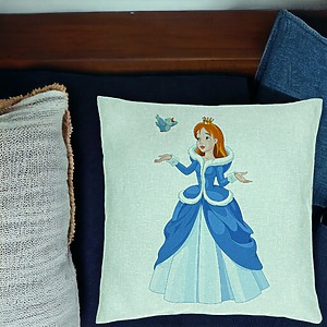 Alternative view of Perna Decorativa, Model Printesa si Paserea, 40x40 cm, Verde Menta, Husa Detasabila, Burduf