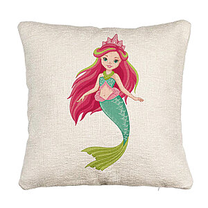 Perna Decorativa Canapea, Model Sirena Verde, 40x40 cm, Cu fermoar