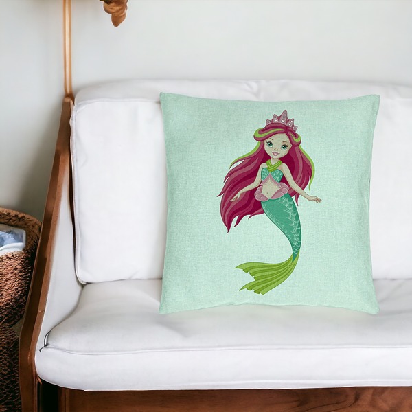 Perna Decorativa, Model Sirena Verde Menta, 40x40 cm, Verde Menta, Husa Detasabila, Burduf 19 bsc0097 PhotoRoom 3