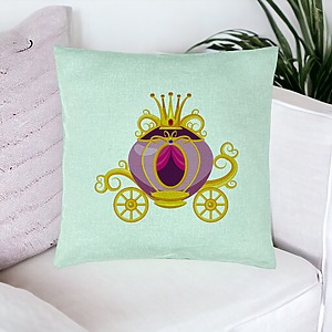 Alternative view of Perna Decorativa, Model Caleasca Regala, 40x40 cm, Verde Menta, Husa Detasabila, Burduf