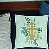 Perna Decorativa, Model Florala cu Cruce, 40x40 cm, Verde Menta, Husa Detasabila, Burduf 23 bsc0101 PhotoRoom