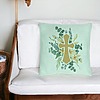 Perna Decorativa, Model Florala cu Cruce, 40x40 cm, Verde Menta, Husa Detasabila, Burduf 26 bsc0101 PhotoRoom 3