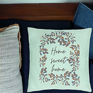 Alternative view of Perna Decorativa, Model Home Sweet Home, 40x40 cm, Verde Menta, Husa Detasabila, Burduf