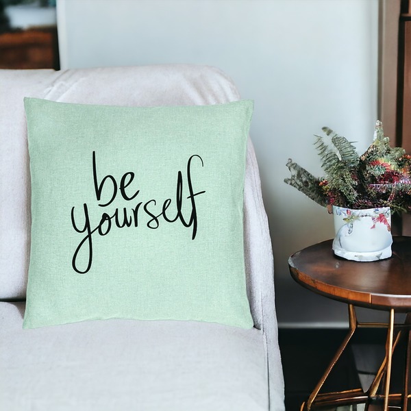Perna Decorativa, Model Be Yourself, 40x40 cm, Verde Menta, Husa Detasabila, Burduf 18 bsc0103 PhotoRoom 2