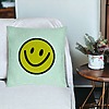 Perna Decorativa, Model Smiley Face 2, 40x40 cm, Verde Menta, Husa Detasabila, Burduf 26 bsc0104 PhotoRoom 3