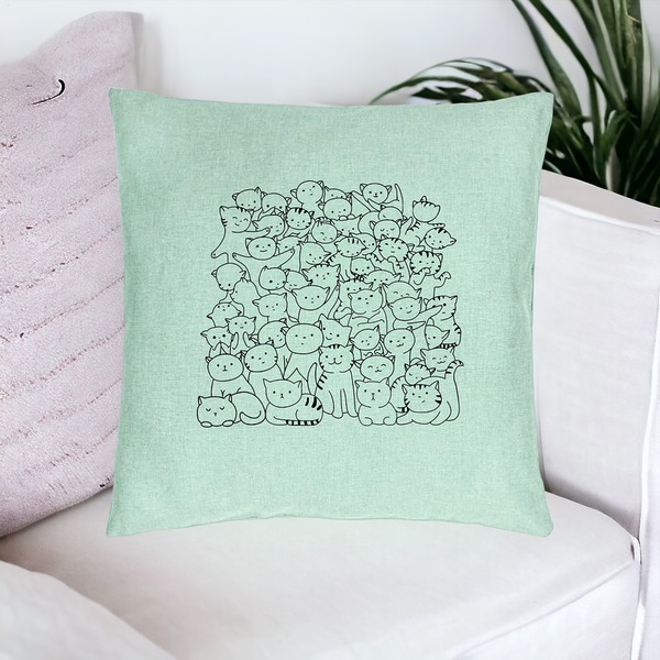 Perna Decorativa, Model Cat Life, 40x40 cm, Verde Menta, Husa Detasabila, Burduf 20 bsc0105 PhotoRoom 4