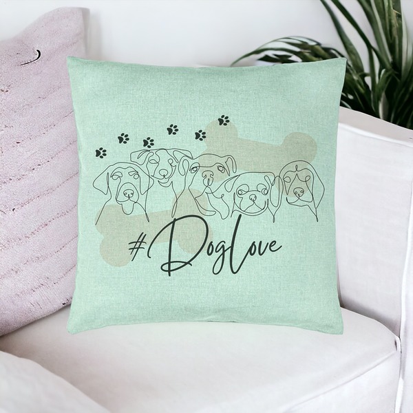 Perna Decorativa, Model Dog Love, 40x40 cm, Verde Menta, Husa Detasabila, Burduf 20 bsc0106 PhotoRoom 4