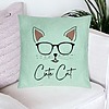 Perna Decorativa, Model Cute Cat, 40x40 cm, Verde Menta, Husa Detasabila, Burduf 23 bsc0107 PhotoRoom