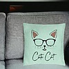 Perna Decorativa, Model Cute Cat, 40x40 cm, Verde Menta, Husa Detasabila, Burduf 25 bsc0107 PhotoRoom 2