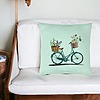 Perna Decorativa, Model Bicicleta Floarala, 40x40 cm, Verde Menta, Husa Detasabila, Burduf 24 bsc0109 PhotoRoom 1
