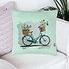 Perna Decorativa, Model Bicicleta Floarala, 40x40 cm, Verde Menta, Husa Detasabila, Burduf 23 bsc0109 PhotoRoom